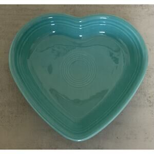 Fiestaware Turquoise Medium Heart Bowl Fiesta Blue Candy Dish 7 x 6 Inch